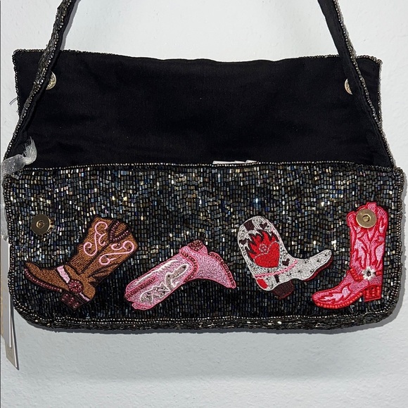 From India To You | Cowgirl Boot Embroidered Beaded Shoulder Bag - Picture 11 of 15